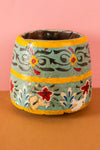 Vintage Hand Painted Wooden Pot (Re-worked) - 302