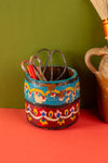 Vintage Hand Painted Wooden Pot (Re-worked) - 304