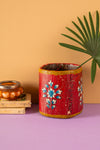 Vintage Hand Painted Wooden Pot (Re-worked) - 305