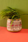 Vintage Hand Painted Wooden Pot (Re-worked) - 306