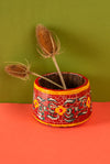 Vintage Hand Painted Wooden Pot (Re-worked) - 312