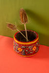 Vintage Hand Painted Wooden Pot (Re-worked) - 312
