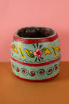 Vintage Hand Painted Wooden Pot (Re-worked) - 313