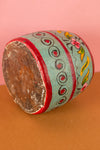 Vintage Hand Painted Wooden Pot (Re-worked) - 313