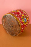 Vintage Hand Painted Wooden Pot (Re-worked) - 314