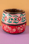 Vintage Hand Painted Wooden Pot (Re-worked) - 315