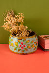 Vintage Hand Painted Wooden Pot (Re-worked) - 317