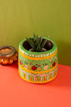 Vintage Hand Painted Wooden Pot (Re-worked) - 319