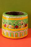 Vintage Hand Painted Wooden Pot (Re-worked) - 319