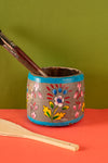 Vintage Hand Painted Wooden Pot (Re-worked) - 322