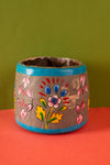 Vintage Hand Painted Wooden Pot (Re-worked) - 322