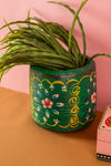 Vintage Hand Painted Wooden Pot (Re-worked) - 323
