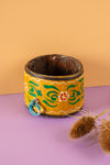 Vintage Hand Painted Wooden Pot (Re-worked) - 324