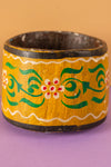 Vintage Hand Painted Wooden Pot (Re-worked) - 324