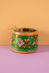 Vintage Hand Painted Wooden Pot (Re-worked) - 326
