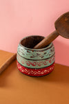 Vintage Hand Painted Wooden Pot (Re-worked) - 329