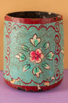 Vintage Hand Painted Wooden Pot (Re-worked) - 332