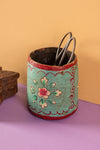 Vintage Hand Painted Wooden Pot (Re-worked) - 332