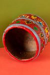 Vintage Hand Painted Wooden Pot (Re-worked) - 333