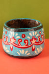 Vintage Hand Painted Wooden Pot (Re-worked) - 335