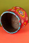 Vintage Hand Painted Wooden Pot (Re-worked) - 336