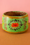 Vintage Hand Painted Wooden Pot (Re-worked) - 342