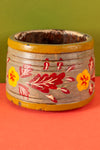 Vintage Hand Painted Wooden Pot (Re-worked) - 343