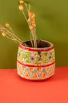 Vintage Hand Painted Wooden Pot (Re-worked) - 344