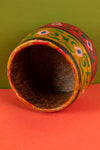 Vintage Hand Painted Wooden Pot (Re-worked) - 346