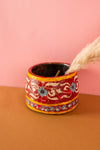 Vintage Hand Painted Wooden Pot (Re-worked) - 347