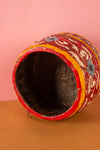 Vintage Hand Painted Wooden Pot (Re-worked) - 347