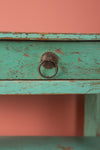 Vintage Turquoise Wooden Desk <p>W:61cm D:34cm H:66cm </p>