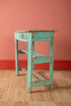 Vintage Turquoise Wooden Desk <p>W:61cm D:34cm H:66cm </p>
