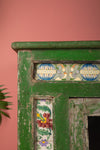 Vintage Green Sideboard with Tiles <p>W:178cm D:38cm H:107cm </p>