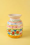 Hand Painted Vintage Large Wooden Pot (Re-worked) - 27