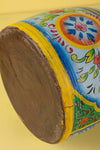 Hand Painted Vintage Large Wooden Pot (Re-worked) - 34