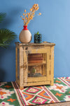 Pale Yellow Vintage Glazed Cabinet
