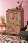 Pink & Green Vintage Wooden Cupboard