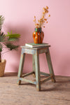Blue Tones Vintage Wooden Stool