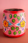 Vintage Hand Painted Medium Wooden Pot (Re-worked) - 02