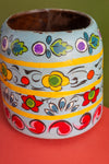 Vintage Hand Painted Medium Wooden Pot (Re-worked) - 05