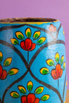 Vintage Hand Painted Medium Wooden Pot (Re-worked) - 06