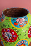 Vintage Hand Painted Medium Wooden Pot (Re-worked) - 08