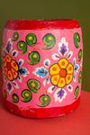 Vintage Hand Painted Medium Wooden Pot (Re-worked) - 10