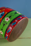 Vintage Hand Painted Medium Wooden Pot (Re-worked) - 12