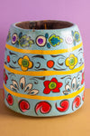 Vintage Hand Painted Medium Wooden Pot (Re-worked) - 13