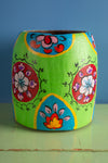 Vintage Hand Painted Medium Wooden Pot (Re-worked) - 22