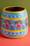 Vintage Hand Painted Medium Wooden Pot (Re-worked) - 23