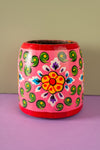 Vintage Hand Painted Medium Wooden Pot (Re-worked) - 26