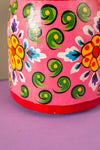Vintage Hand Painted Medium Wooden Pot (Re-worked) - 26